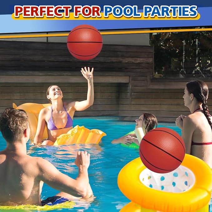 4 PCS 8.5inch Basketball for Kids Adults, Replacement Ball for Swimming Pool, Realistic Bounceand Grip for Indoor and Outdoor Play