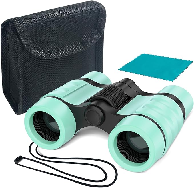 ESSENSON Binoculars for Kids Toys Gifts for Age 3-12 Years Old Boys Girls Kids Telescope Outdoor Toys for Sports and Outside Play Hiking, Bird Watching, Travel, Camping, Birthday Presents (Mint Green)