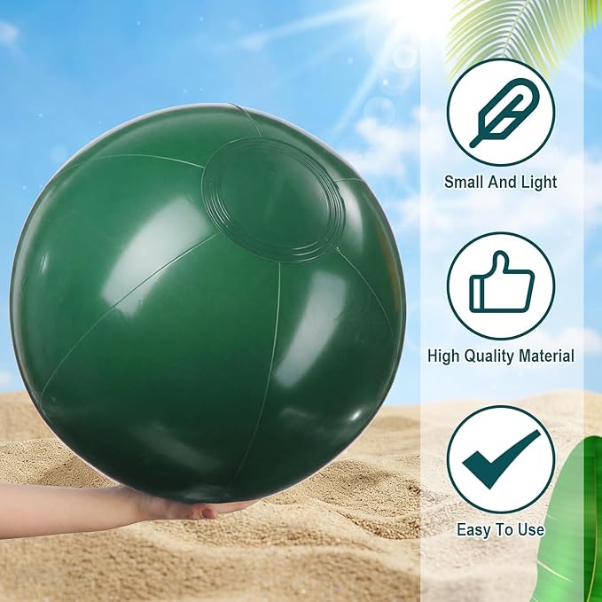 Realspring 24 Pcs Inflatable Beach Balls for Kids Bulk Pastel Solid Color Jumbo Beach Ball Swim Pool Floating Toys Baby Shower Birthday Summer Party Decor(Mainly Green, Yellow, Brown, White,26.5 Inch)