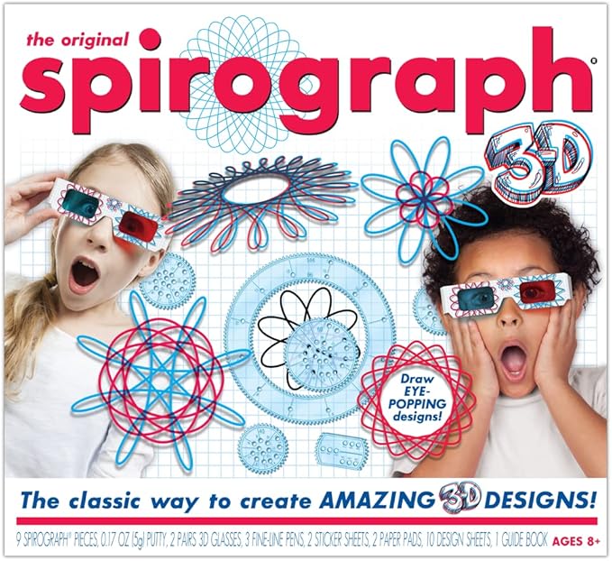 Spirograph 3D - The Classic Way to Make Amazing 3D Designs - See Your Designs Pop Off The Page! - Ages 8+
