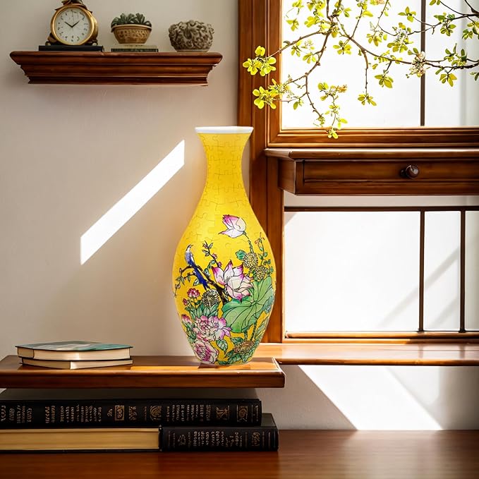 3D Puzzle Vase for Adults, 160 Piece Unique Flower Vase, Crafts for Adults, Home Decor Gift for Flower Arrangements (Lotus)