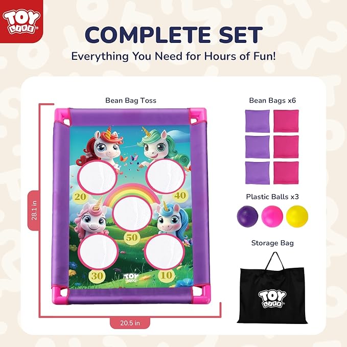 TOY Life Bean Bag Toss Game, Carnival Party Games, Cornhole Set for Kids Outdoor Games, Outside Toys for Kids Ages 4-8, Yard Outdoor Toys for Toddlers 3-5, Gifts for 3 4 5 6 7 Year Old Girls & Boys