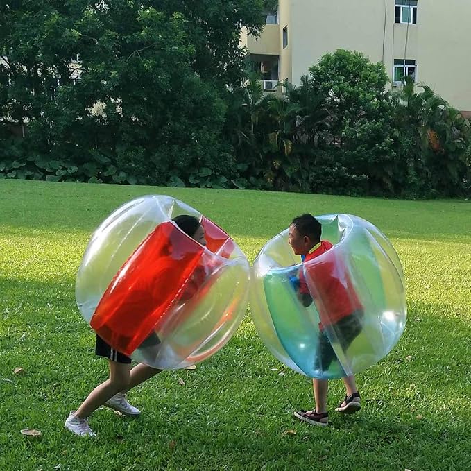ZHUYNXIR 2 PC Sumo Balls for Kids, Bumper Bounce Balls for Kids, Kid Sumo Ball, Lawn Game Ball for Kid Outdoor Team Gaming Play for 3+ Ages (36 inch, red+red)