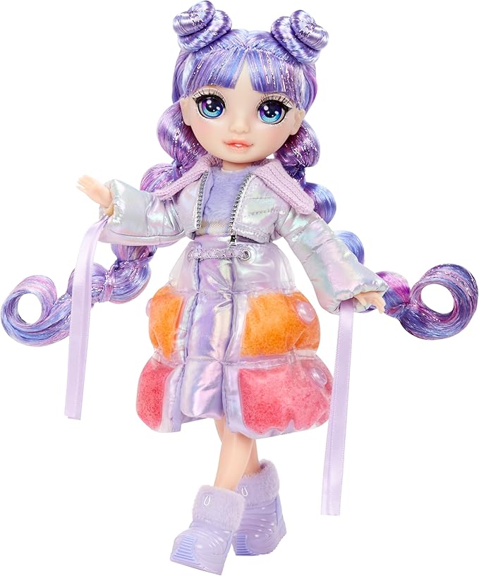 Rainbow High Winter Wonderland Violet - Purple 11” Fashion Doll with Magic Snow Hidden in Fashion That Puffs Up with Water, and Snowman Kit, Great Gift for Kids 4-12 Years Old