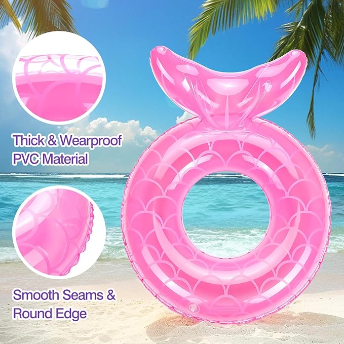 MoKo Inflatable Swimming Ring, Cute Pool Float Tube Decorations Swim Tubes Outdoor Pool Beach Water Floats Party Supplies Floaties