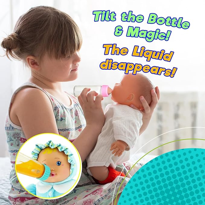 JA-RU Magic Baby Doll Bottles (4 Pack) - Milk and Juice Bottles, Baby Doll Accessories