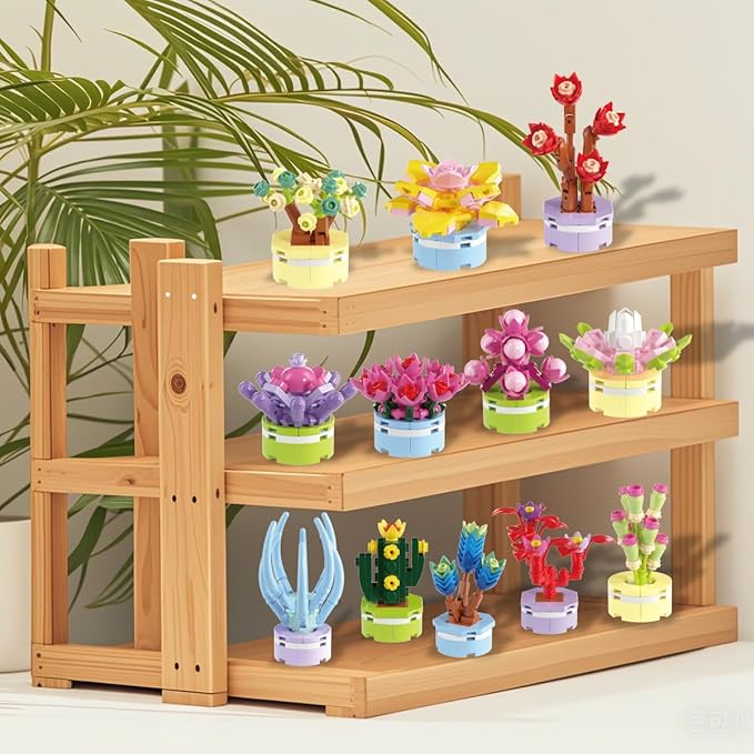 Anditoy 6 Pack Easter Eggs with Random Succulent Plants Building Block Toys Inside Blind Packaging for Kids Boys Girls Teens Easter Basket Stuffers Fillers Gifts