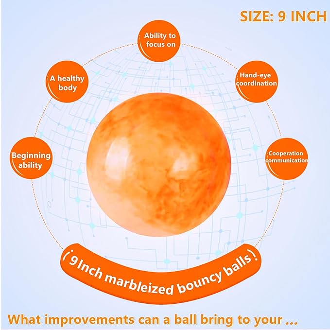 3 Pcs Playground Balls with Pump, 9 inch Inflatable Bouncy Balls for Kids Beach, School, Kickball DodgeBalls and Indoor Outdoor Plays
