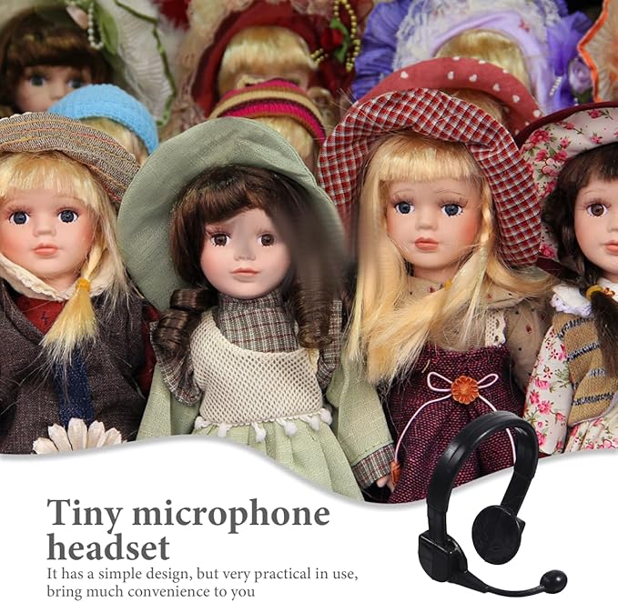 TOYANDONA 50pcs Little Yellow Headphones Mic Ear Phones Plastic Doll Cosplay Headphones Mini Headset Decors Doll Crafts Headset Decorations Dress up s Baby Accessories Toy
