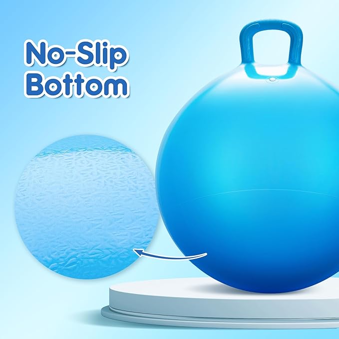 PlayZap Hopper Balls for Kids 3-8, 18 Inches Bouncy Ball with Handle, 18" Inflatable Bouncing Hopper, 45cm Jumping Toys, Garden Hopping Toys Girls Boys Gifts