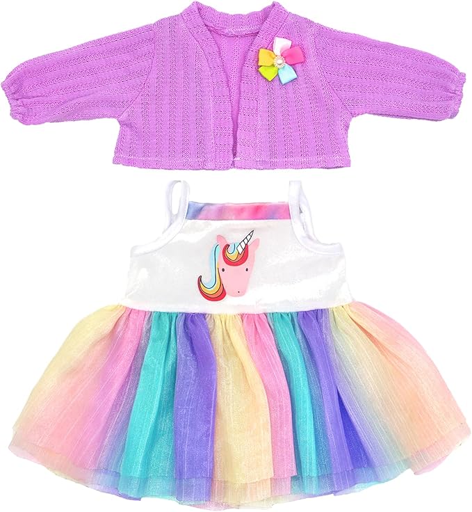 Reborn Doll Clothes for 18-22 Inch Dolls, Include Dress, Coat, Headband and Socks, 4-Packs for 20 Inch Doll (Not Include Doll)