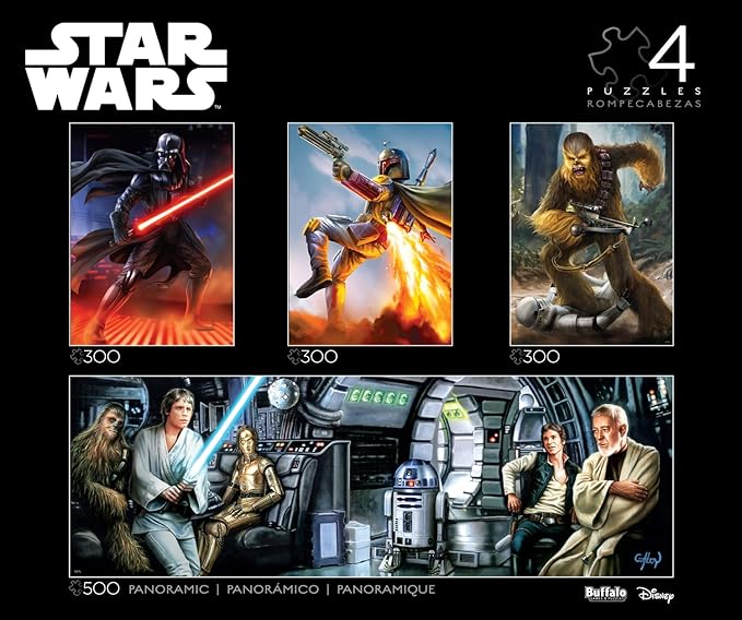 Buffalo Games - Star Wars - 4 x 1 Multipack - Classic Multipack #2 - Multi Piece Jigsaw Puzzle for Adults -Challenging Puzzle Perfect for Game Nights - Finished Size Varies