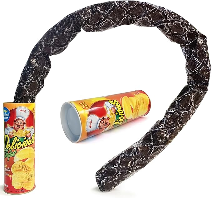 Blppldyci The Potato Chip Snake Can Jump Spring Toy Gift April Fool Day Halloween Party Decoration Jokes in A Gag Prank Large Size (Potato Chip Style)(1pcs)