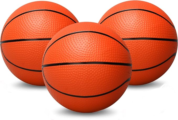 Amarlozn 5" Mini Foam Basketball Set, 3 PCS Orange, Ideal for Kids, Toddlers, Beach, Pool, Indoor & Outdoor Play