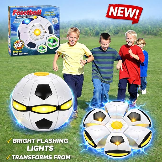 Magic Ball with 6 LED Lights - High Bounce Pop Up Ball Flying Saucer - Bouncing Balls, Magic Flying Saucer, Bouncy Balls-Interactive Outdoor Catching Game & Stress Relief for Family & Friends
