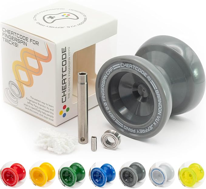 Cheatcode Yoyo by Brandon Vu | Master Fingerspin Tricks | A Responsive & Unresponsive Yo-yo for Kids, Teens & Adults | Great Yo Yo For Beginners | Extra Professional Ball Bearing Kit Included | Offset
