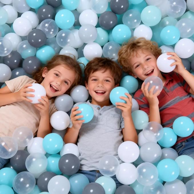 STARBOLO Ball Pit Balls for Toddlers Pack of 100 200 500 - BPA&Phthalate Free Non-Toxic Crush Proof Soft Plastic Balls for 1-5Years Old Toddlers Girl Kids Birthday Pool Playpen Tent Party