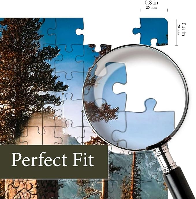 Jigsaw Puzzles for Adults 500 Pieces - Colorful with Large Poster - Letters on Back - AI Art - Rompecabezas para Adultos - Gifts for Adult Couples Teens (Cozy Mountain Cabin)