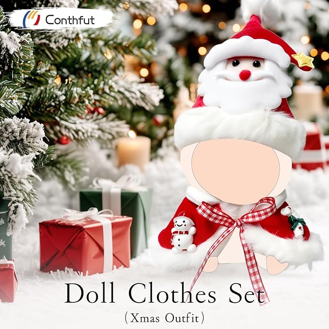 17cm Doll Clothes,Christmas Cape Hat for Dolls Accessories,Clothes for Dolls Outfit,Christmas Clothes Set (No Doll)(Red Cape +Hat)