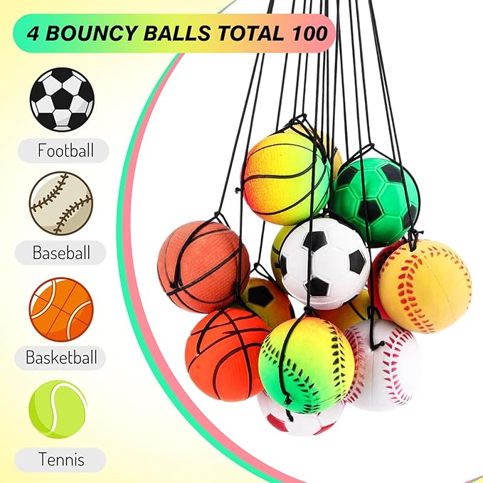 Skylety Wrist Return Ball on a String 1.85'' Rebound Sport Ball with Elastic Strap and String, Basketball Baseball Soccer Tennis Wristband Toy for Teens Adults Gifts, Wrist Exercise or Play