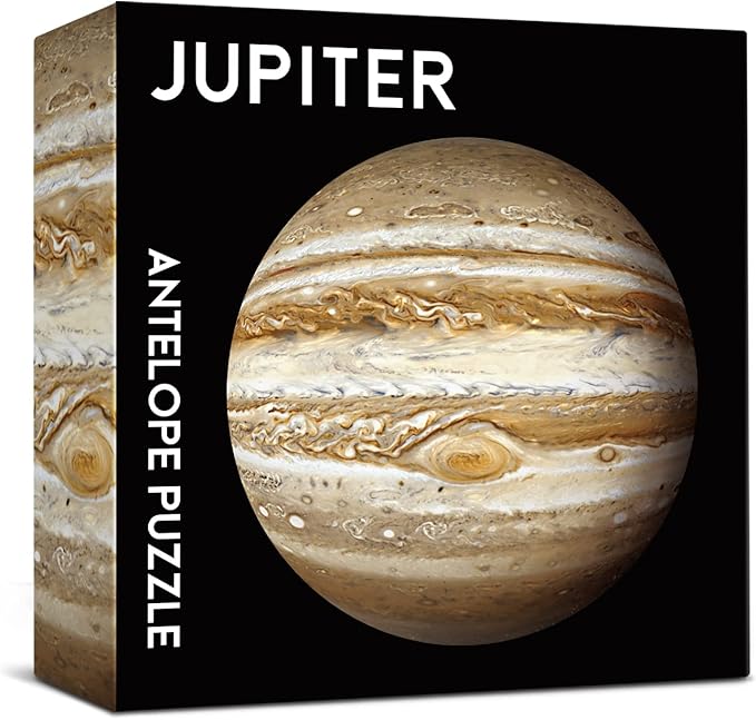Antelope 3 in 1 Round Puzzle Bundle - Rainbow Moon, Space Jigsaw With Mercury and Jupiter - 1000 Piece Planet Puzzle