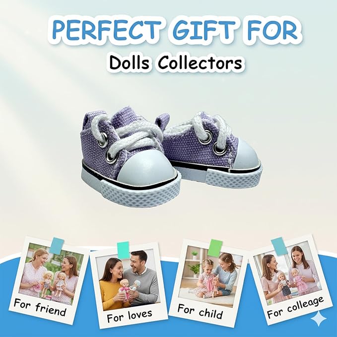 3pcs Doll Accessories Set for 17cm Lububu Doll Included Headphones, Canvas Shoes and Mini Gradient-Lens Glasses, Trendy Dress Up Accessories for 6.7 Inches 1st/2nd/3rd Gen (Headphone Set - Purple)