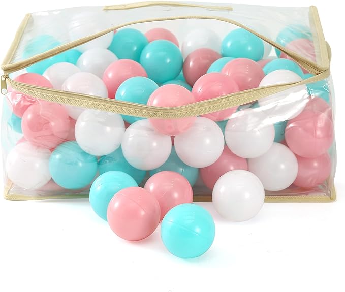 MoonxHome Ball Pit Balls for Toddlers, BPA Free Crush Proof Plastic Toy Balls for Ball Pit, Children's Pool Water Toys, Macaron Ocean Balls for Play Tent 2.15 Inch Pack of 100 200 500 800 1000