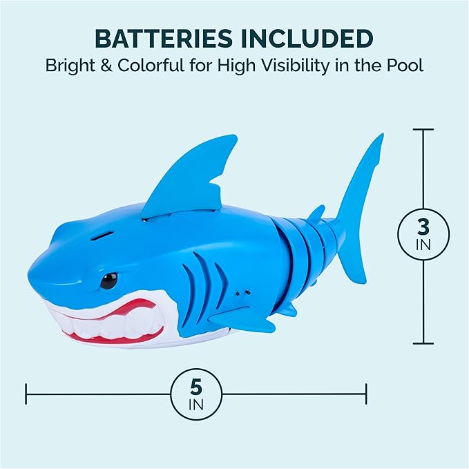 SwimWays Rainbow Reef Shark Toy, Finn Diesel Kids Shark Pool Toy and Swimming Accessory, Self-Activated Water Toys, Learn to Swim Pool Toys for Kids Ages 5 & Up (Batteries Included)
