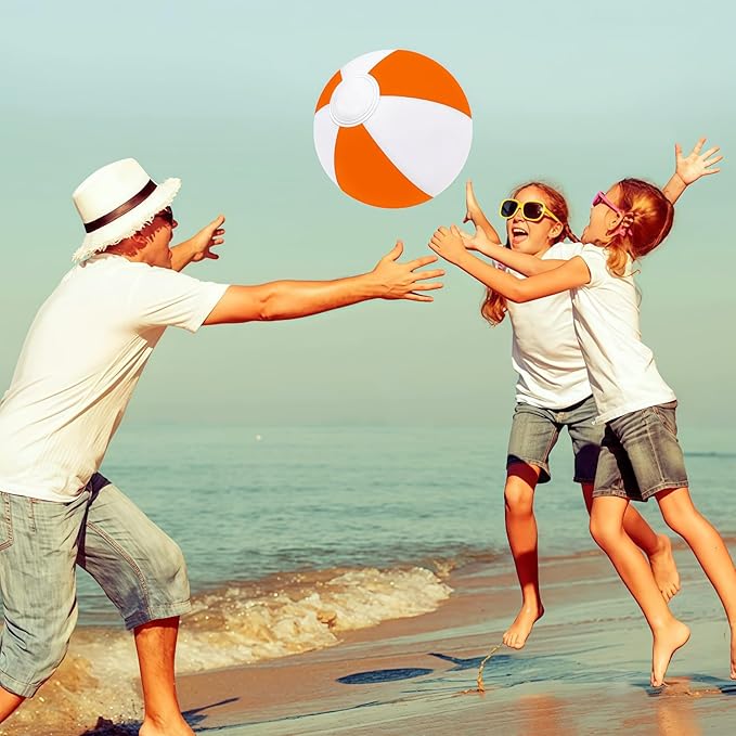 6 Pack Beach Balls, Large Inflatable Beach Balls Bulk, for Parties, Beach, Pools & Play