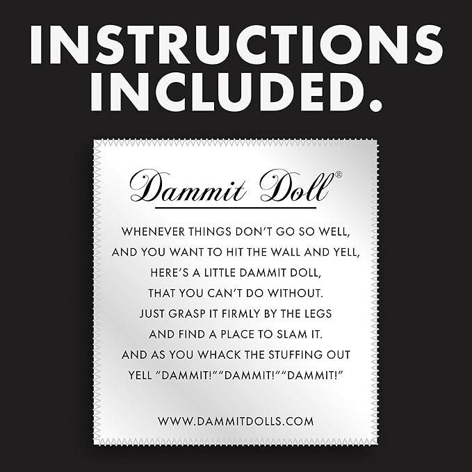 Dammit Doll - Funny Stress Relief Gag Gift, Random Color - for Anger & Frustration Relief - White Elephant or Emotional Support Doll for Adults & Women - 6 Count