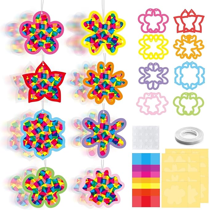 Drawing Paper Activity Craft Supplies, Paper Ornament Art Set, Colorful Sheets for Boys Girls, Premium Material with Smooth Texture, DIY Craft Kit with Creative Design Options, Home Glass Window