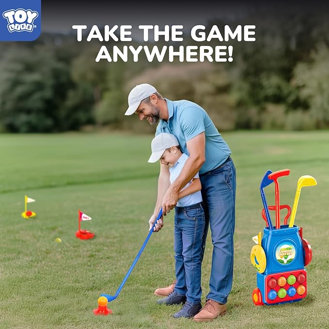 TOY Life Kids Golf Clubs 3-5 Toddler Boys Golf Set Baby & Toddler Plastic Golf Clubs 3-5 Mini Golf Set for Kids Golf Cart Toys Sport Golf Game for Boys Girls for 3 4 5 6 7 8 Years Old