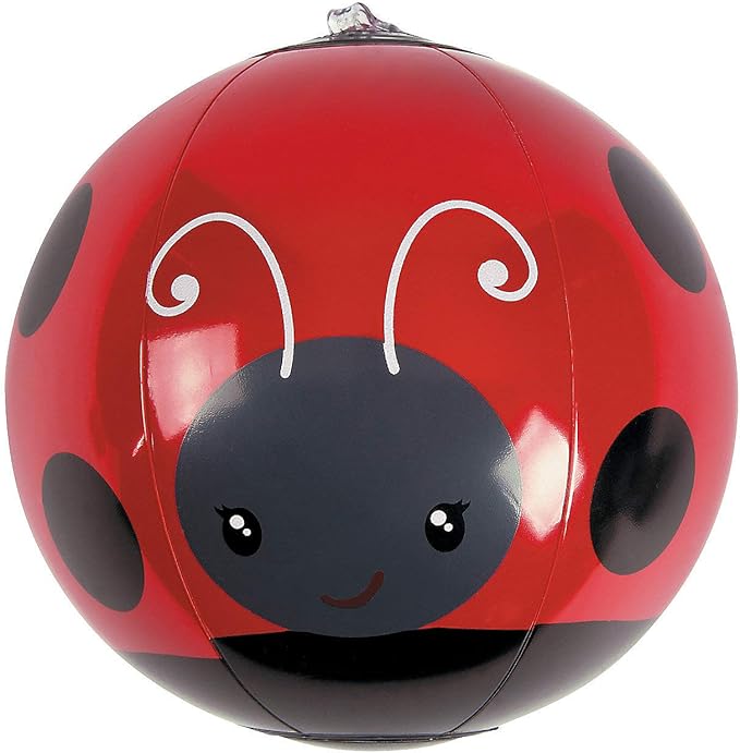 Fun Express Mini Ladybug Beach Balls Bulk 12 Pack - Inflatable Pool Balls for Kids Birthday Party Favors | Small Beach Ball Set for Toddler Party Favors, Pool Party Decorations & Summer Goodie Bags