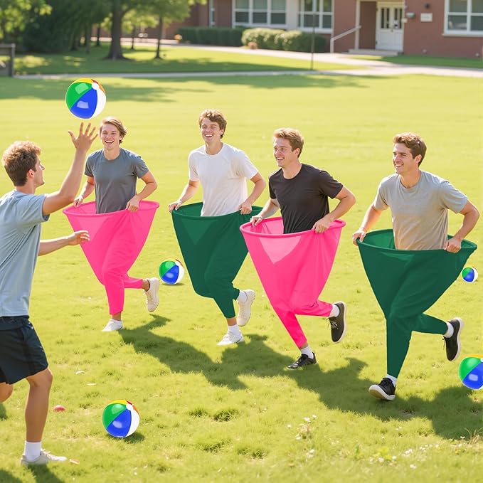 Granny Pants Yard Game for Adults,Granny Pants with 16 Bouncy Balls and 1 Air Pump (Random Colors) 4 Pack Giant Pants Outdoor Game for Adult Team-Building and Outdoor Activities