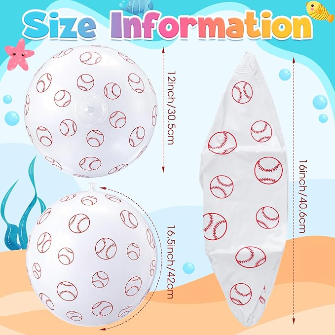 Lewtemi Inflatable Beach Balls Large Sport Ball Pool Toys for Birthday Summer Beach Water Games, Themed Party Decorations Party Favors