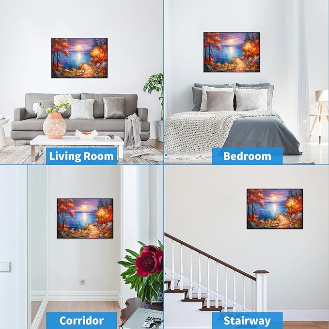 1000 Piece Puzzle for Adults, Moonlight Path Puzzles for Adults 1000 Pieces Rural Scene Jigsaw Puzzles 1000 Pieces Country Night Puzzle 1000 Pieces Nightscape Oil Painting Puzzle for Seniors Teens