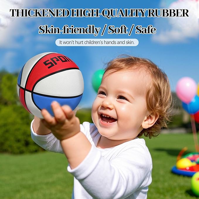 KUYOTQ Kids Youth Adult Size 3/4/5/6/7 (22/25.5/27.5/28.5/29.5") Basketball Premium Rubber or Faux Leather Basketball Indoor Outdoor Basketball for Boys Girls Womens Mens Basketball Gifts (Deflated)