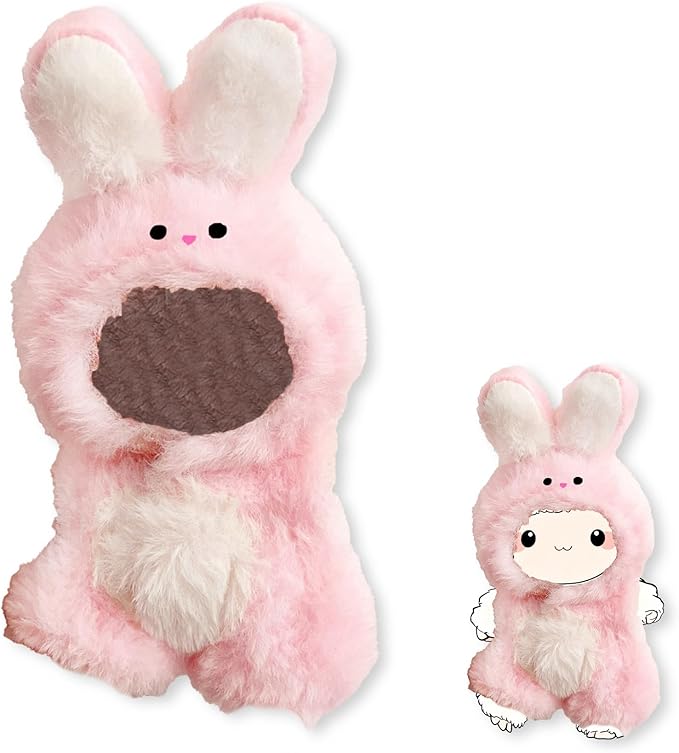 Handmade 17cm Doll Clothes - Cute Styles 15cm/17cm Dolls Outfits, Burgundy Bow - Burgundy Dress - Brown Shoes for Dress Up Gift (Little Pink Rabbit)