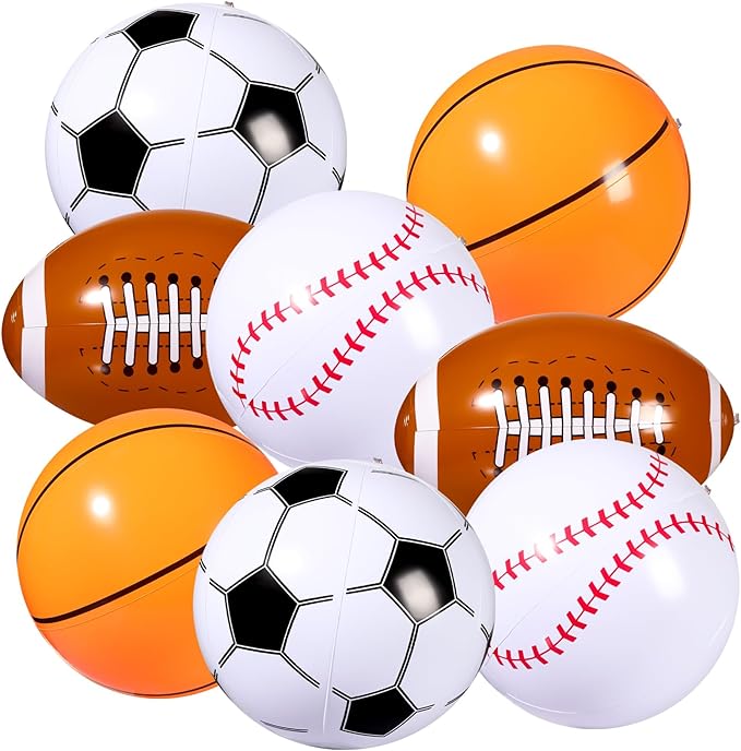 WELLVO 24 Pack 12" Soccer Style Inflatable Beach Balls - Bulk Kids Party Favors & Outdoor Sports Toys (Earth)