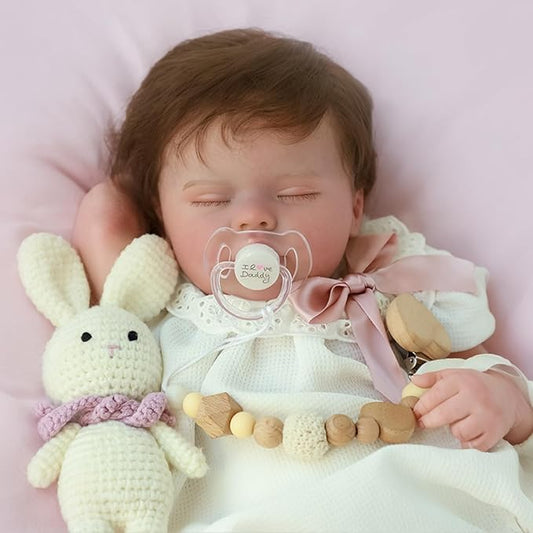 SCOM Lifelike Reborn Baby Dolls Quinbee - 20-Inch Realistic Reborn Doll Girl Soft Body Eyes Closed Newborn Real Life Baby Doll That Look Real for Kids Age 3+
