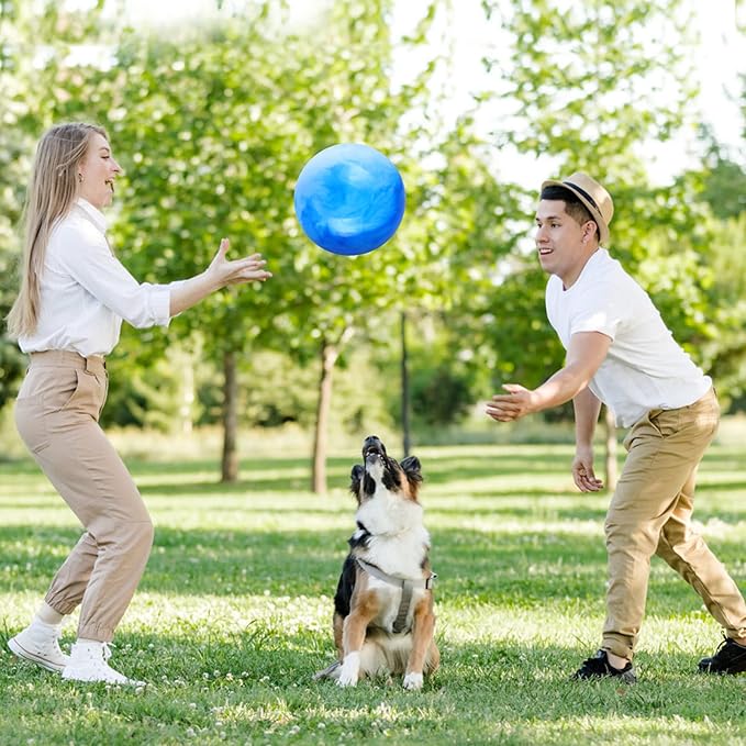 4 Pcs Playground Balls with Pump, 9 inch Inflatable Bouncy Balls for Kids, School, Beach, Kickball DodgeBalls and Indoor Outdoor Plays
