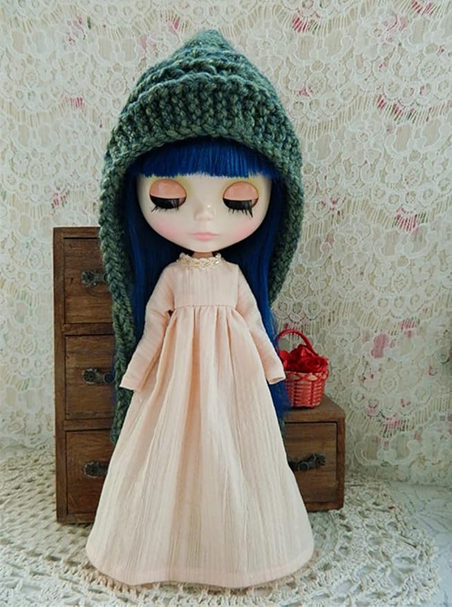 Doll Clothing Extra Long Robe for Blyth,Ob24,Licca,Azone BJD Doll Clothes Toys Accessories Gifts (Light Pink) (Only Clothes)