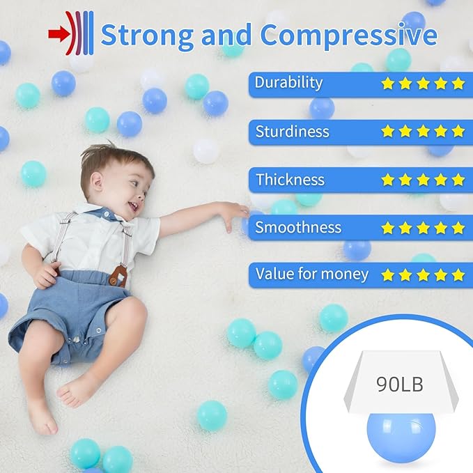 STARBOLO Ball Pit Balls for Toddlers Phthalate Free BPA Free Non-Toxic Crush Proof Play Balls for Toddlers Kids Pool Playhouse Pack of 100 200 500