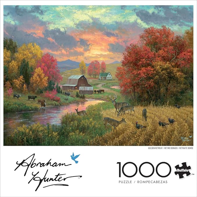 Buffalo Games - Abraham Hunter - Golden Retreat - 1000 Piece Jigsaw Puzzle for Adults -Challenging Puzzle Perfect for Game Nights - Finished Size is