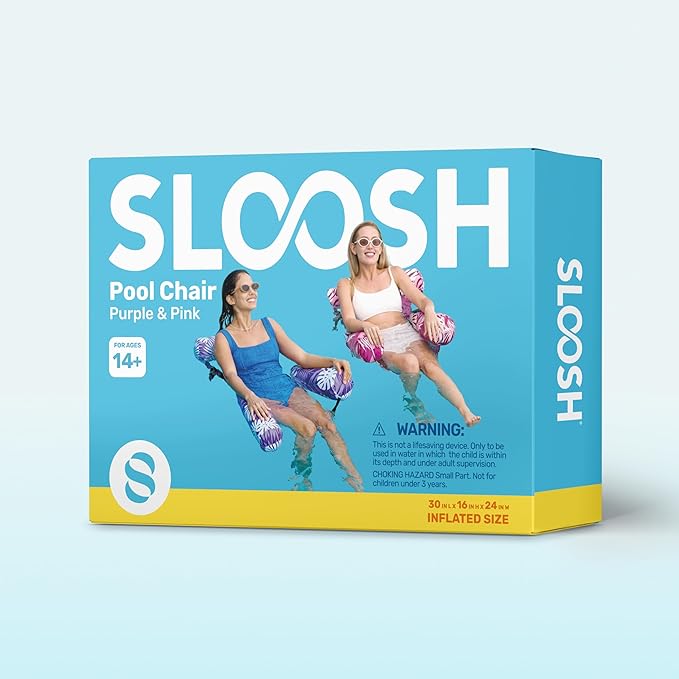 SLOOSH Inflatable Pool Floats Adult,2 Packs Floating Lounge Chairs,Blow up Pool Noodles for Adult Heavy Duty,Floating Chair for Party Summer Water Beach Lake Fun
