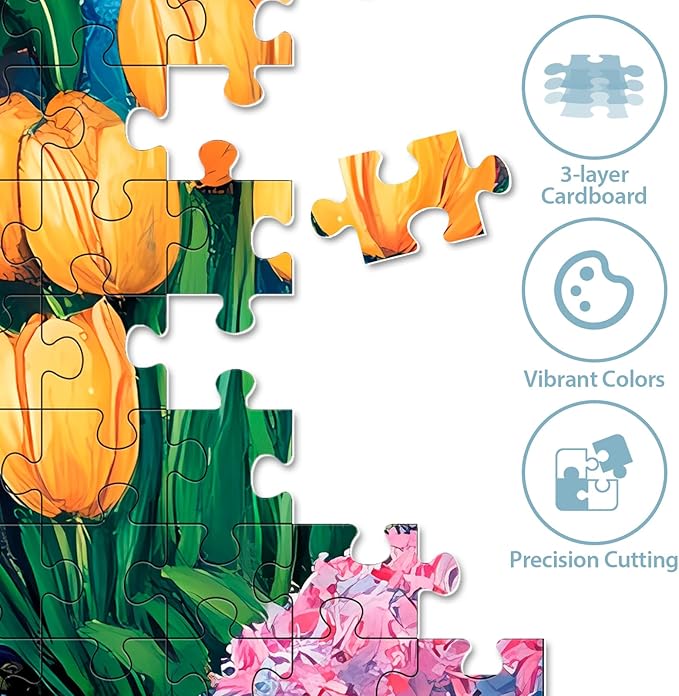 Puzzles 500 Pieces for Adults, Flower Butterfly Puzzles, Recycled Cardboar Jigsaw Puzzle 500 Pieces for Seniors, Challenging Puzzle Family Activity Great Gift for Friends, 20.5 X 15 inches