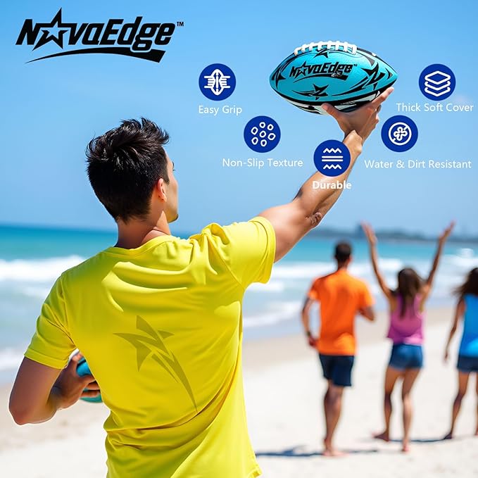 Hydro Water Football - 9.25-Inch Mesh Outer with Rubber Bladder | for All Ages - Pool, Lake, Beach Play | Textured Grip with Real Laces | Includes Pump | Choose 1 or 2 Ball Pack