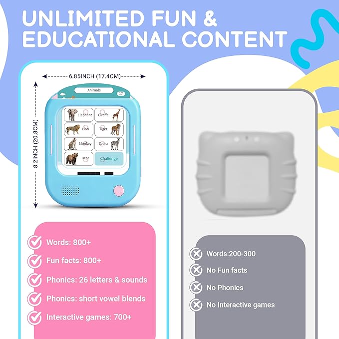 QuTZ Talking Flash Cards, Phonics Flash Cards, Learn to Read with 166 Pages, 29+ Themes, 800+ Words & Fun Facts, 700+ Interactive Games, Toddler Learning Toys for 3-6 Year Old
