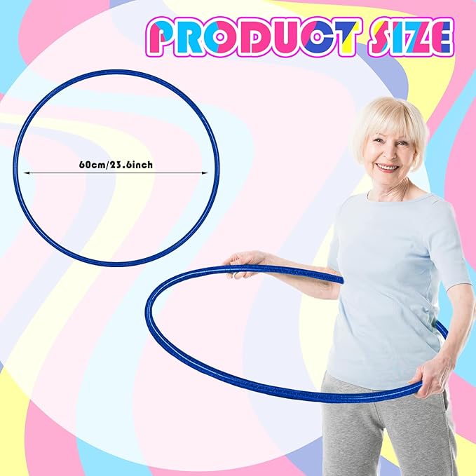 Syhood Glitter Plastic Exercise Hoop Fitness Hoop Adults Exercise Rings Fitness Circles for Party, Sports, Pilates, Playing, Weight Loss Accessories