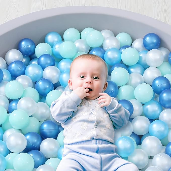 STARBOLO Ball Pit Balls for Toddlers Pack of 100 200 500 - BPA&Phthalate Free Non-Toxic Crush Proof Soft Plastic Balls for 1-5Years Old Toddlers Girl Kids Birthday Pool Playpen Tent Party